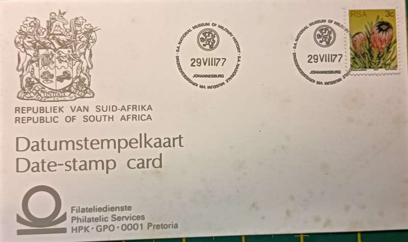 RSA 1977 Date stamp card Philatelic services