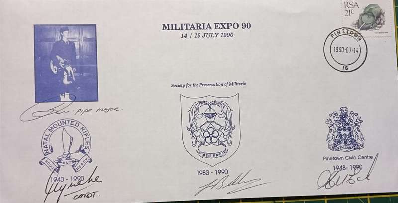 RSA 1990 FDC Militaria Expo 90 signed by 4