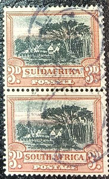 Union of South Africa - 1930-1945 Definitive Issue 3d black & red Pair Used