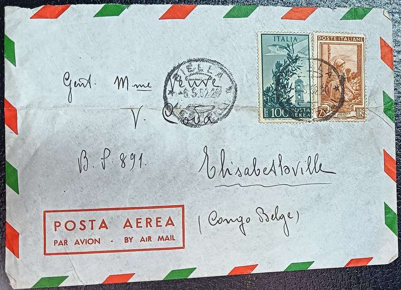 Italy 1971 Envelope with 1971 Airmail & 1950 Woman drawing water
