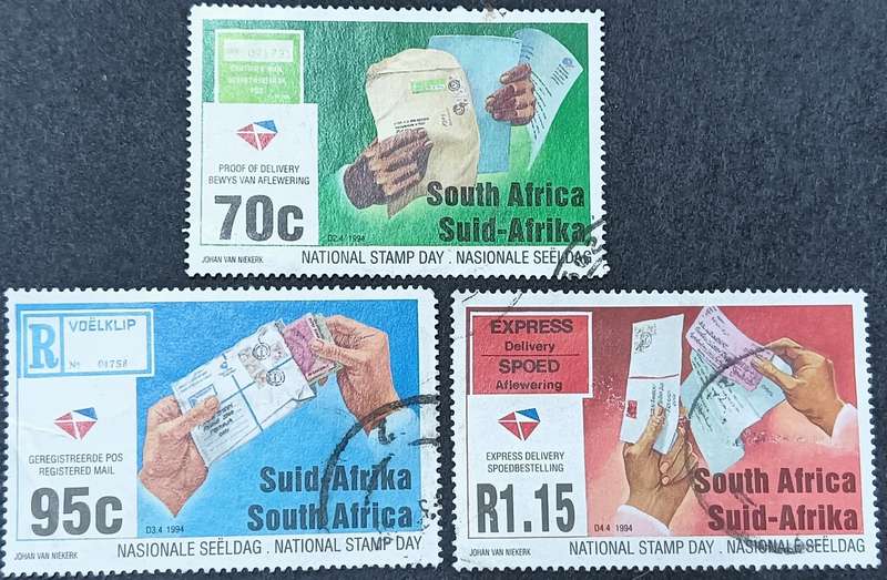 RSA 1994 National Stamp Day 70c, 95c, R1.15 used