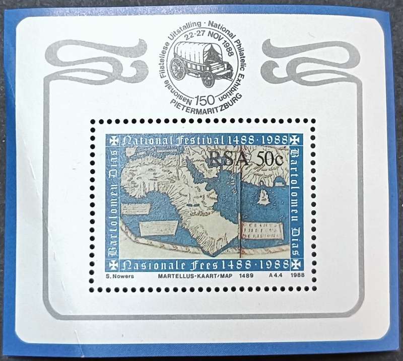 RSA 1988 The 500th Anniv. of Discovery of Cape of Good Hope by Bartolomeu Dias 50c Minisheet MNH