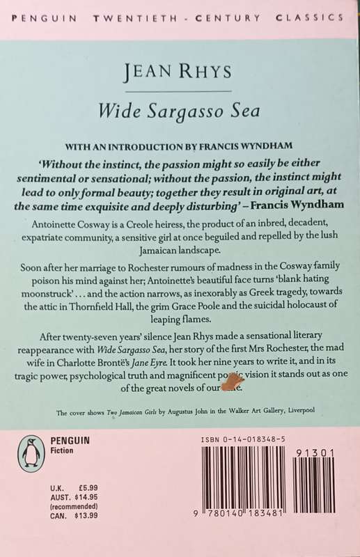 Wide Sargasso Sea - Jean Rhys - Softcover - 155 pgs