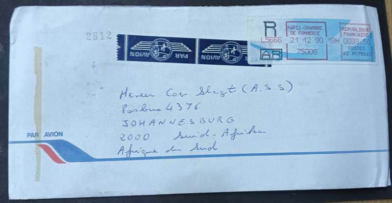 France 1990 Airmail Envelope - used