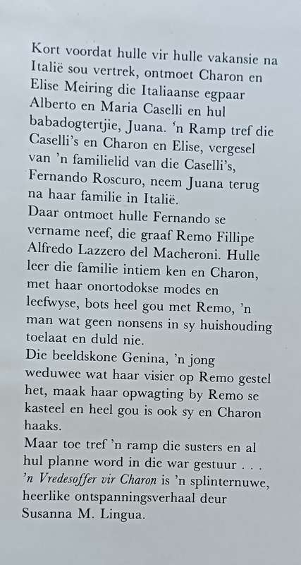 n Vredesoffer vir Charon - Susanna M. Lingua - Hardcover - 152 pages