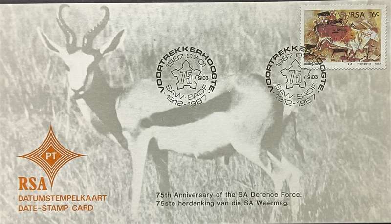 RSA 1986 SA Defense Force Date Stamp Card Cover 1