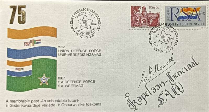 RSA 1987 SA Defense Force Cover Signed Chaplain Gerneral