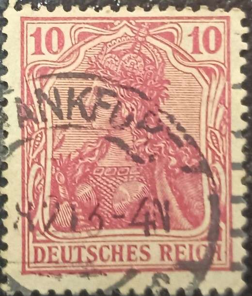 German & Colonies 1902-1910 Inscription "DEUTSCHES REICH" 10Pfg used