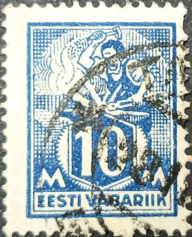 Estonia 1922 -1923 Eesti Vabriik 10M Perf used