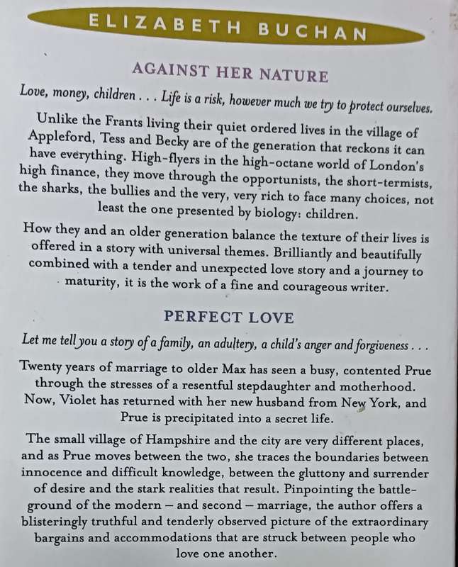 Against Her Nature & Perfect Love - Elizabeth Buchan - Softcover - 359 & 487 Pages