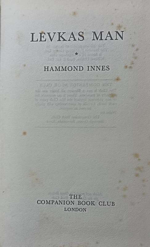 Levkas Man - Hammond Innes - Hardcover - 281 Pages