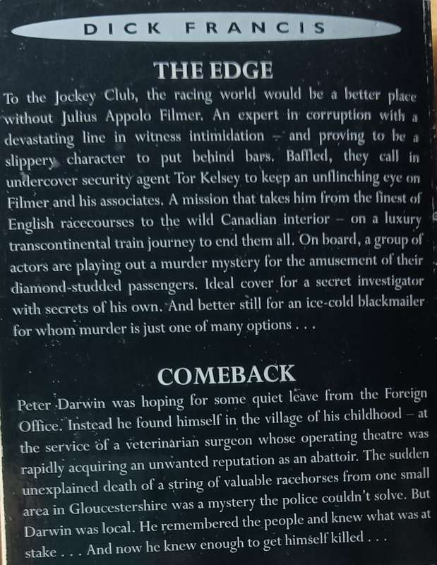 The Edge & Comeback - Pan Double - Dick Francis - Softcover - 472 & 409 Pages