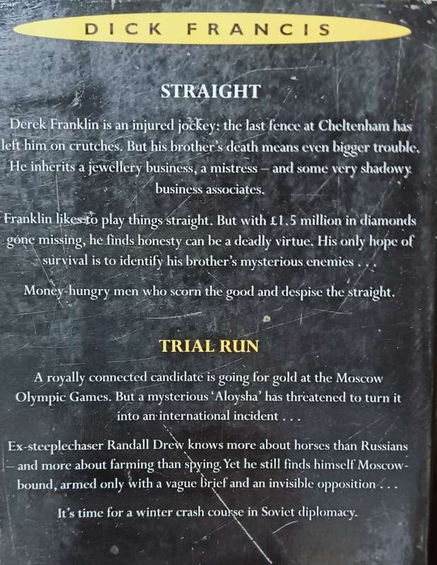 Straight & Trial Run - Pan Double - Dick Francis - Softcover - 425 & 336 Pages