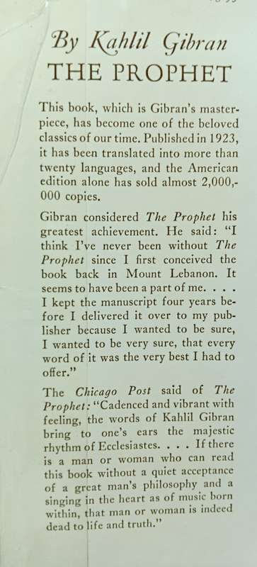 The Prophet - Kahlil Gibran - Hardcover - 96 Pages