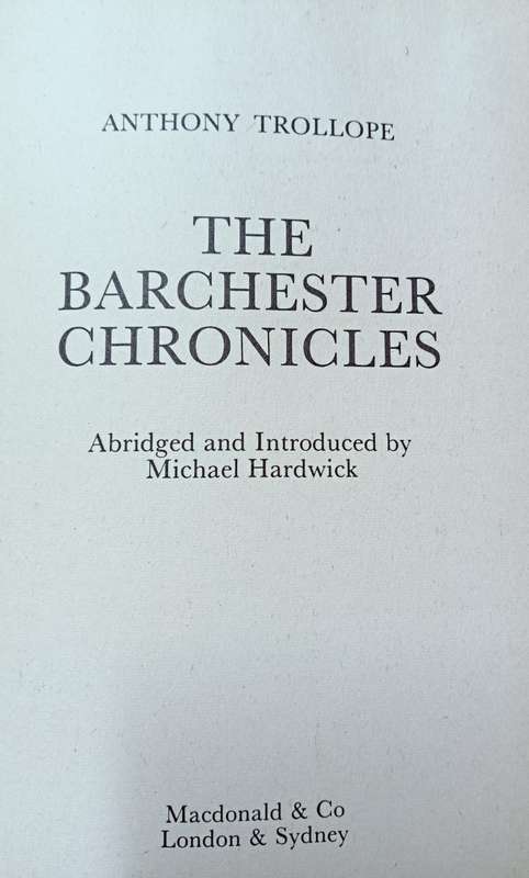 The Barchester Chronicles - Anthony Trollope - Hardcover - 430 Pages