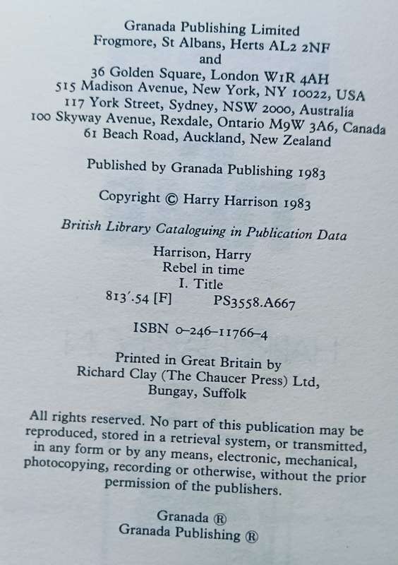 Rebel in Time - Harry Harrison - Hardcover - 271 pages