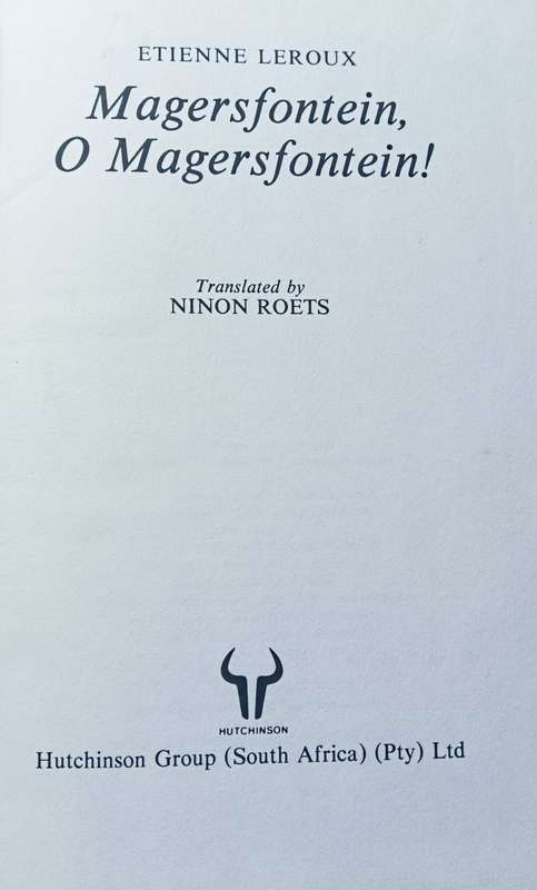 Magersfontein, O Magersfontein (English) - Ettienne Leroux - Hardcover - 333 pages