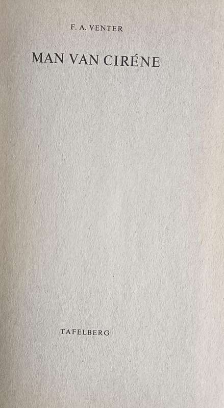 Die Man van Cirene - F.A. Venter - Hardcover - 357 pages