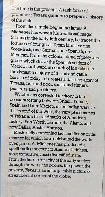 Texas - James A. Michener - Hardcover - 1001 Pages