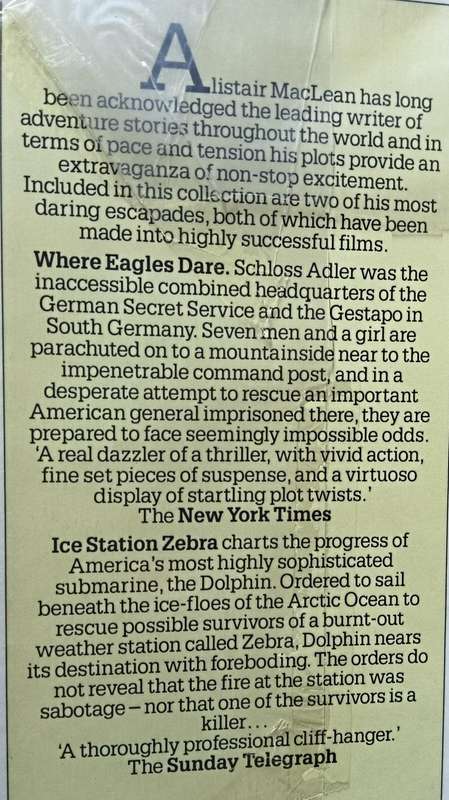 Where Eagles Dare & Ice Station Zebra - Alistair MacLean - Hardcover - 318 pages