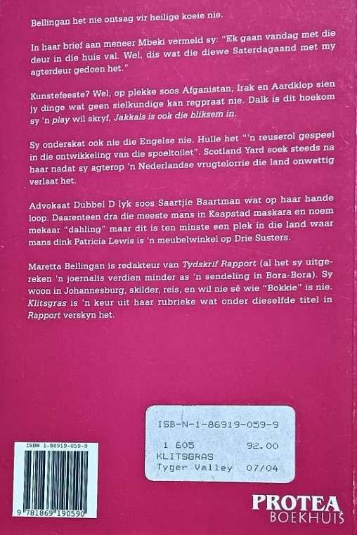 Klitsgras - Maretta Bellingan - Softcover - 129 pages