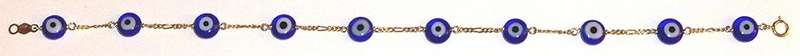 14k / 14ct gold BRACELET: All seeing eye / evil eye, 3+1 figaro, 19cm. Ready for you. Last one!