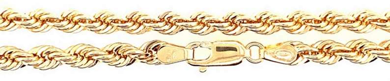 9k / 9ct gold Rope CHAIN: 4.3mm wide, 50cm. Last one!