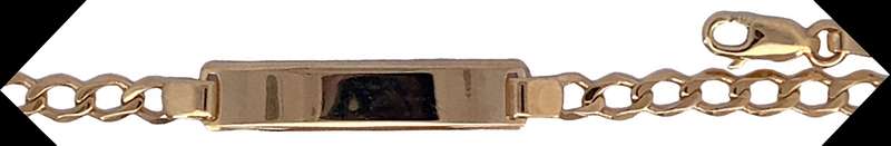 9k / 9ct ID BRACELET: cut curb, 19cm. Limited!