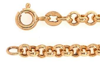 9k / 9ct gold Rolo / Belcher CHAIN, 4mm wide, 50cm
