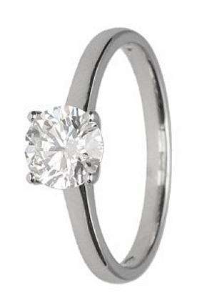 18k / 18ct white gold Solitaire RING: 1.00ct Lab Grown Diamond, size N, 4 claw. Last one!