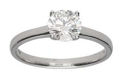 18k / 18ct white gold Solitaire RING: 1.00ct Lab Grown Diamond, size N, 4 claw. Last one!