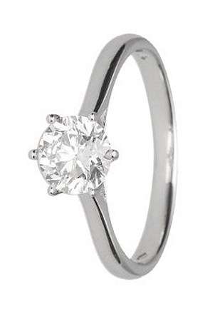 18k / 18ct white gold Solitaire RING: 0.79ct Lab Grown Diamond, size N. Last one!