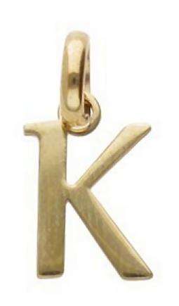 9k / 9ct yellow gold flat initial PENDANT / CHARM: 10mm long +bale