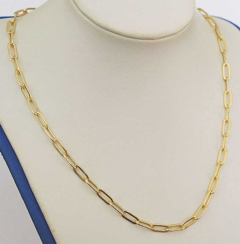 9k / 9ct gold paper clip CHAIN: 3.6mm wide, 45cm