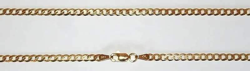 9k / 9ct gold oval curb BRACELET: 2.6mm wide, 19cm