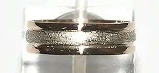 9k / 9ct yellow & white gold Designer BAND: 6mm, size O, P or Q