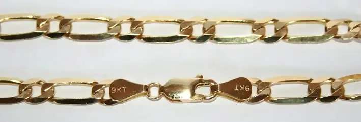 9k / 9ct gold CHAIN: 1+1 Figaro, 3.9mm wide, 60cm