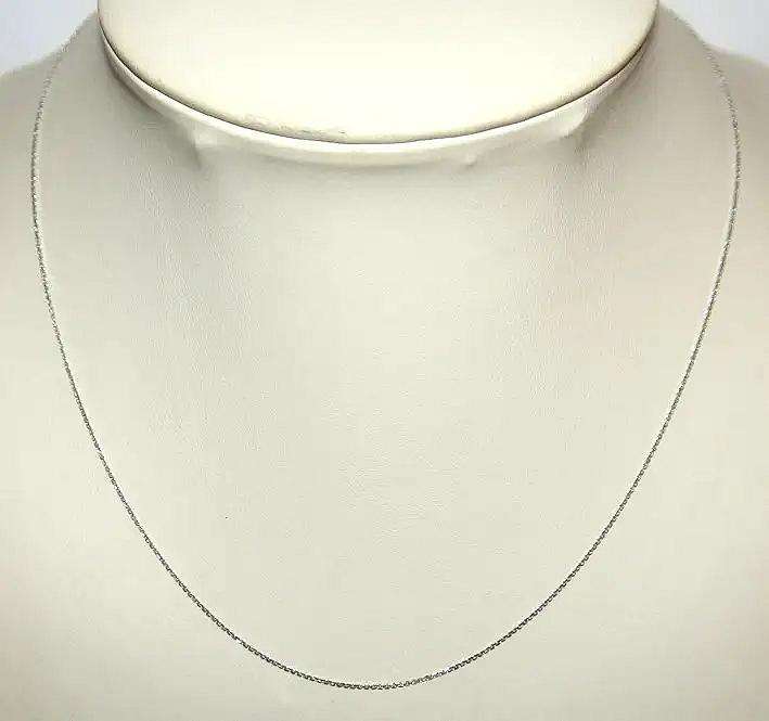 9k / 9ct white gold CHAIN: diamond-cut Anchor, 0.9mm wide, 50cm