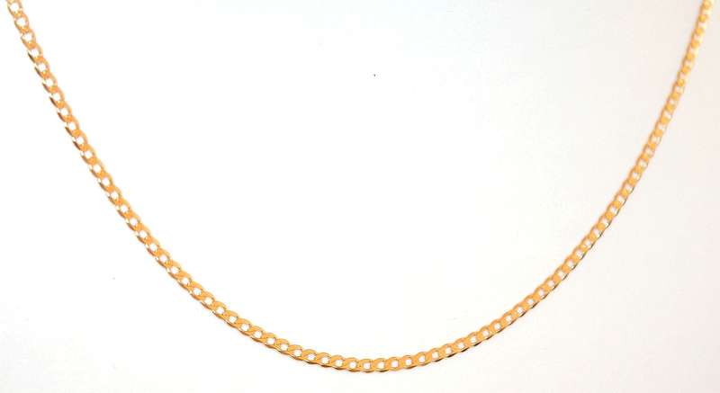 9k / 9ct gold CHAIN: Square curb, 2.9mm wide, 55cm