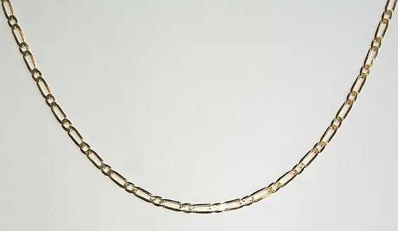 9k / 9ct gold CHAIN: 1+1 Figaro, 2.7mm wide, 55cm
