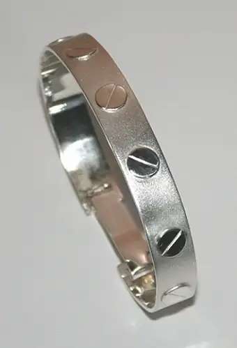 Sterling silver designer BANGLE: a refined unisex STUNNER!