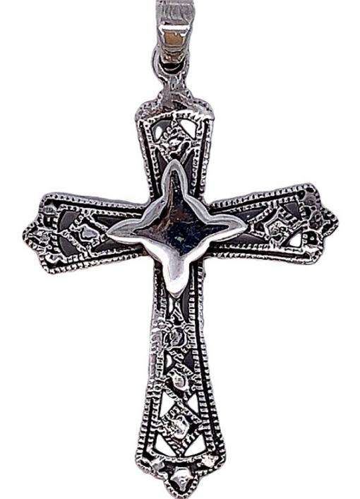 CROSS: open cut, 33x51mm, sterling silver  GLAMOROUS