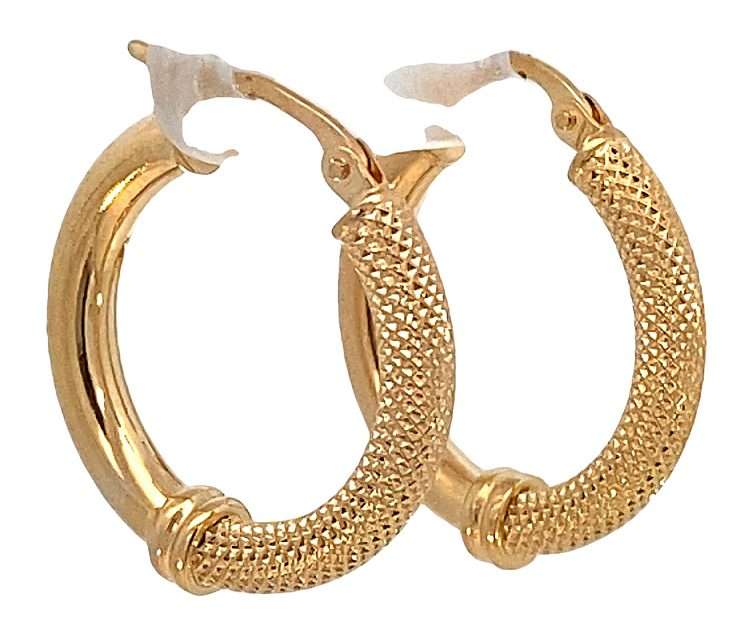 9k / 9ct gold mesh tube double hoop EARRINGS: 20x3mm. GLAMOROUS!