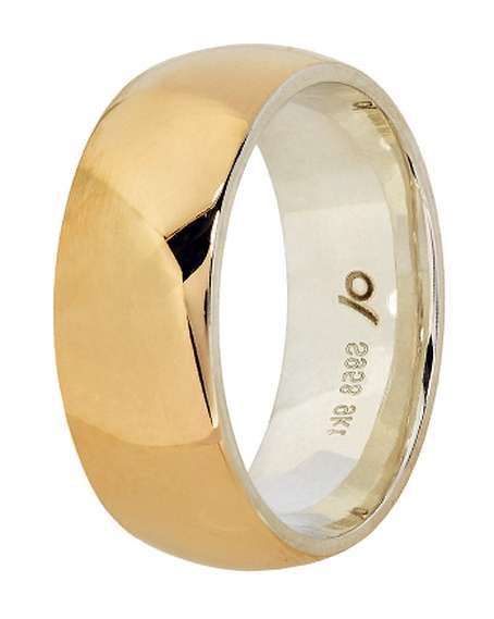 Designer wedding BAND: 9k / 9ct gold & Argentium silver, 8mm wide, domed, polished a STUNNER
