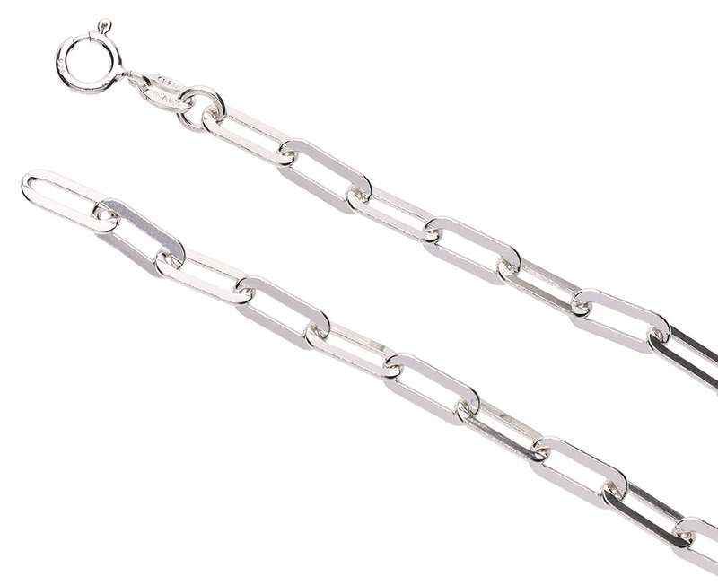Paperclip CHAIN: 4mm wide, 55cm, sterling silver