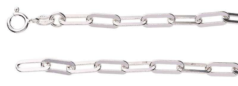 Paperclip CHAIN: 4mm wide, 55cm, sterling silver