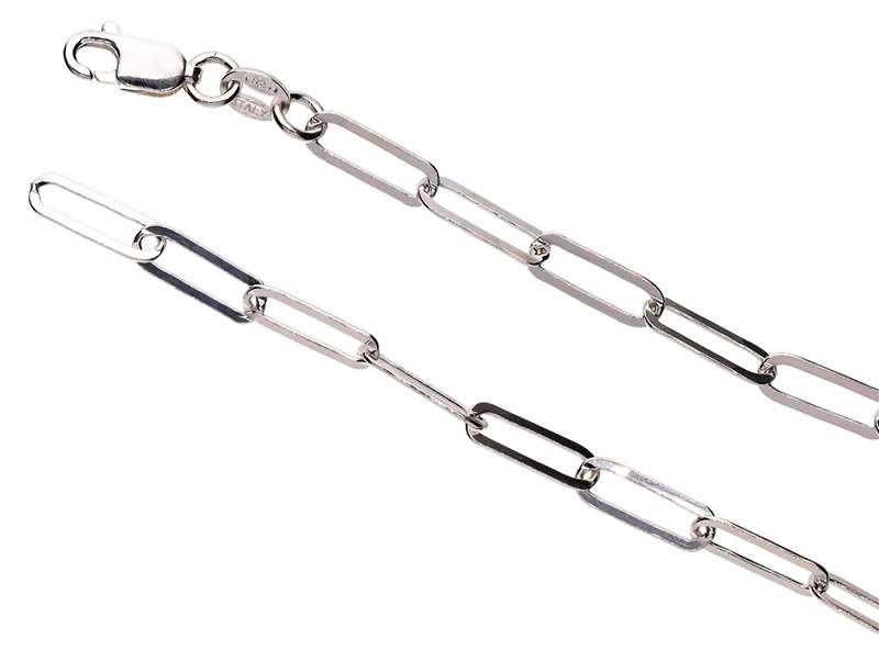 Paperclip CHAIN: 3.8mm wide, 45cm, solid sterling silver