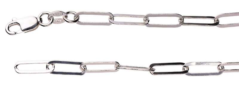Paperclip CHAIN: 3.8mm wide, 45cm, solid sterling silver