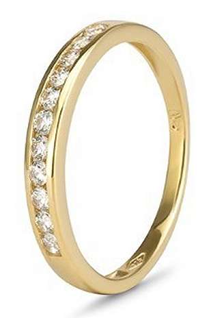 9k / 9ct yellow gold Eternity RING: 0.25cttw channel set CZ, size N. Limited!