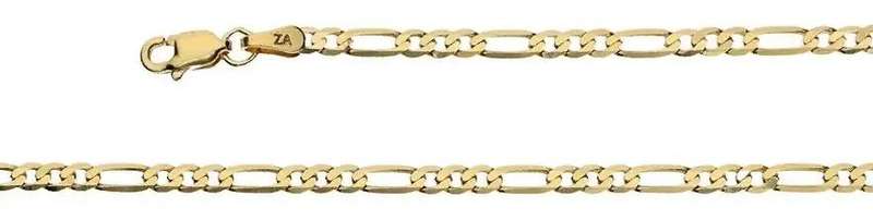 9k / 9ct gold CHAIN: 3+1 Figaro, 2.7mm wide, 60cm